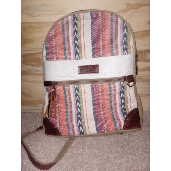 Myra Bag Backpack Large Boho  Leather Straps - Picture 1 of 2